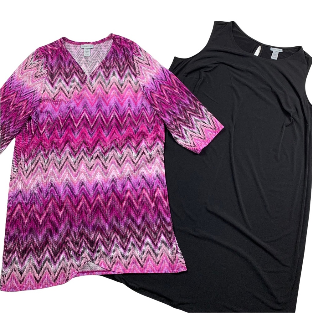 Catherines 2-Piece Set Black Sleeveless Dress & Chevron Jacket Size 2X. NWT - Picture 12 of 14